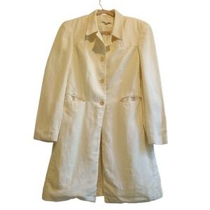 VTG Isabel Ardee Made in USA Long Duster Coat Small‎ Fit Ramie Blend Minimalist